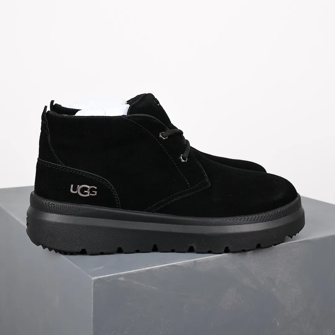 Pick up locally 💰760 The core recommendation is good price UGG2023 new autumn and winter men's comfortable flat-soled lace-up solid color round toe fashionable casual short boots 1151773 Burleigh series Burleigh Chuck boots 5mm UGGplush lining in the shoe, 10mm UGGplush Insole, waterproof suede upper, polyester fiber laces, embossed brand logo on the heel, EVA outsole, non-slip hollow spider web pattern rubber Size: 40 41 42 43 44 45